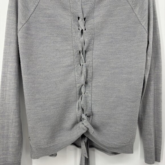 Lululemon Tied To You Sweater Size 4 Heathered Gray Wool Long Sleeve *Read* - Picture 5 of 8